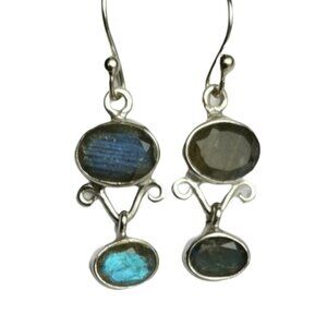Labradorite sterling silver drop earrings 🆕